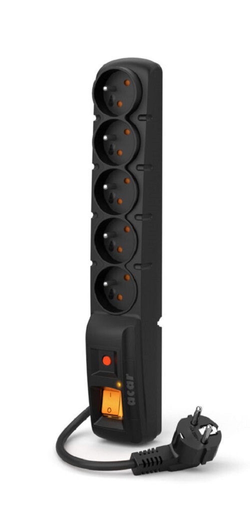 Listwa zasilająca ACAR F5 5 gniazd PL 230V PL 5m czarna
