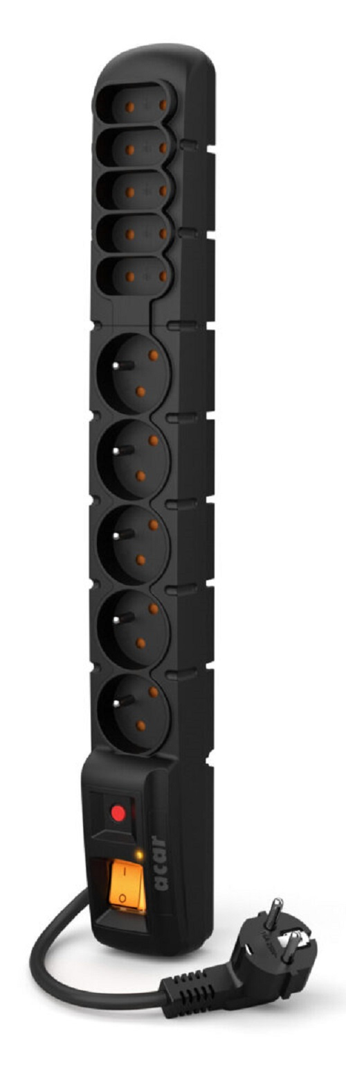 ACAR S10 5 gniazd PL + 5 europlug 5m czarna
