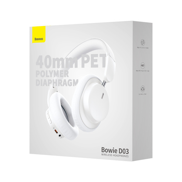 Słuchawki bezprzewodowe Baseus Bowie D03 Bluetooth 5.3 - białe (NGTD030102)
