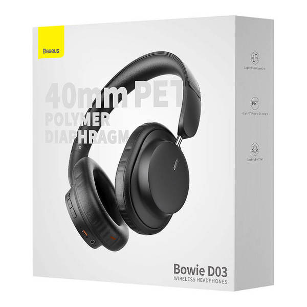 Zdjęcie produktu: Słuchawki bezprzewodowe Baseus Bowie D03 Bluetooth 5.3 - czarne (NGTD030101)