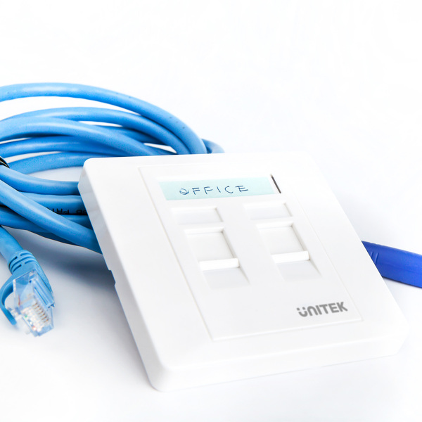 Zdjęcie produktu: Unitek płytka ścienna podwójna podtynkowa 2x RJ45 (T013A)