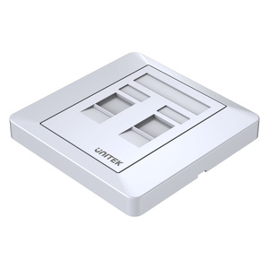 Miniatura produktu: Płytka ścienna podwójna podtynkowa 2x RJ45 Unitek (T013A)