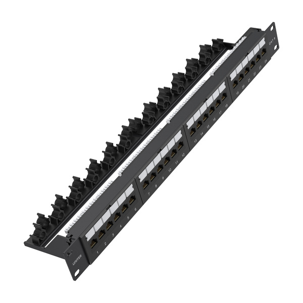 Zdjęcie produktu: Patch panel 24 porty RJ-45 Cat 6 UTP Unitek czarny (T003A) Zdjęcie produktu: Patch panel 24 porty RJ-45 Cat 6 UTP Unitek czarny (T003A)