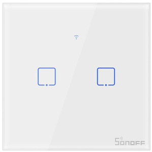 Miniatura produktu: Dotykowy włącznik światła WiFi + RF 433 Sonoff T1 EU TX (2-kanałowy)