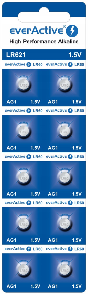 Miniatura produktu: Bateria alkaliczna mini everActive AG1 G1 LR621 LR60 10 szt