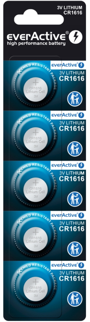Miniatura produktu: Bateria litowa mini everActive CR1616 5 szt