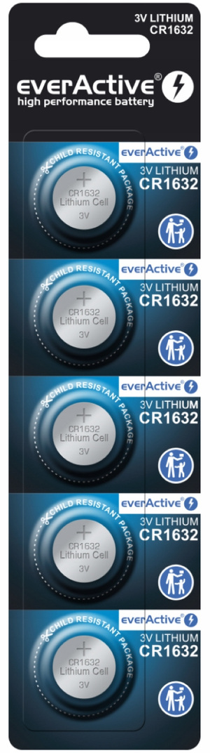 Miniatura produktu: Bateria litowa mini everActive CR1632 5 szt