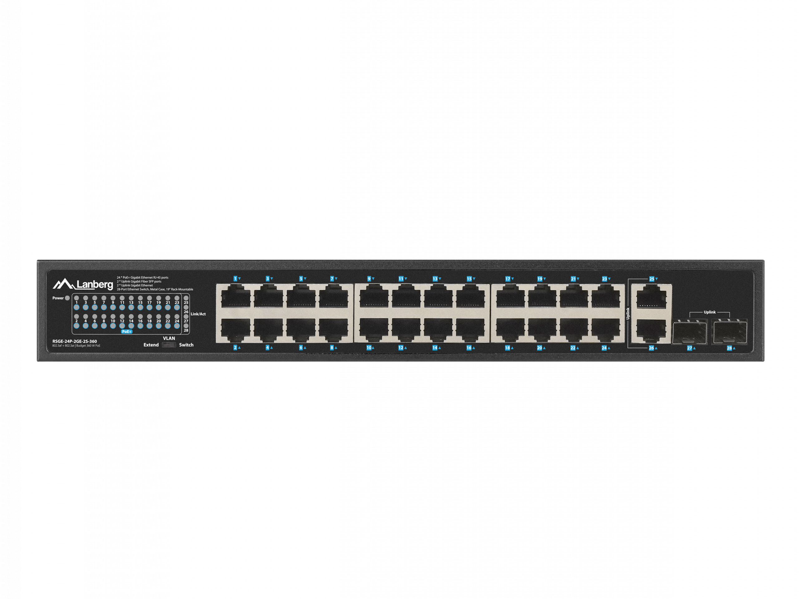 Switch Lanberg 24X 1GB POE+/2X GB 2X SFP RACK 19 Switch Lanberg 24X 1GB POE+/2X GB 2X SFP RACK 19
