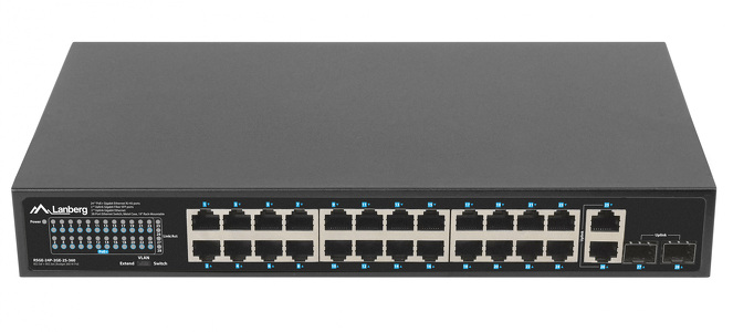 Miniatura produktu: Switch Lanberg 24X 1GB POE+/2X GB 2X SFP RACK 19" Gigabit Ethernet 360W