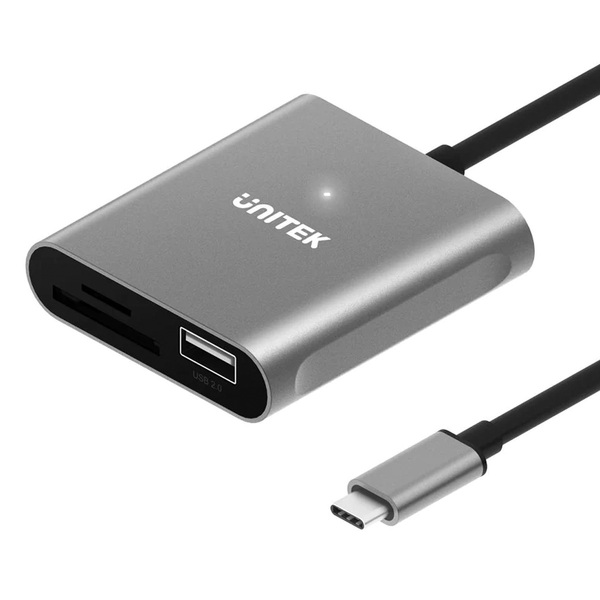 Zdjęcie produktu: Unitek Czytnik kart pamięci SD/microSD z hubem USB-A na złączu USB TYP-C