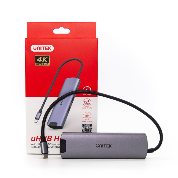 Zdjęcie produktu: Unitek HUB Aktywny USB TYP-C 5Gbps, HDMI RJ-45 PD 100W (H1112F)