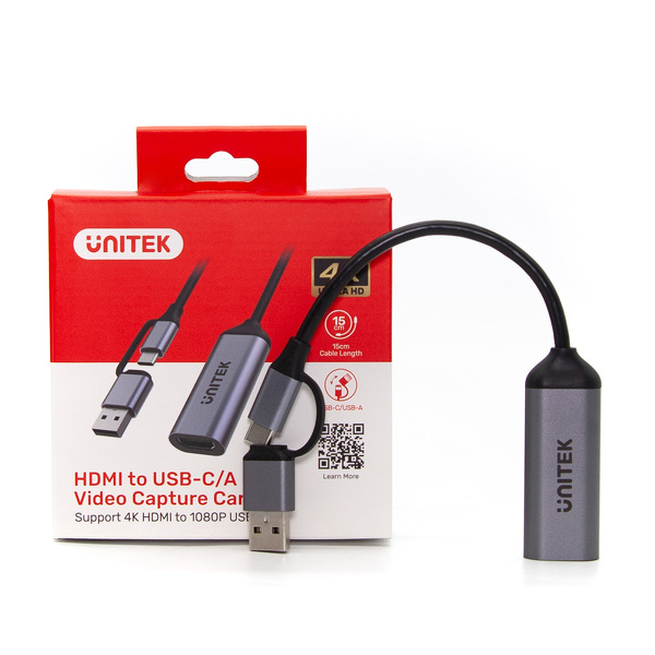 Zdjęcie produktu: Unitek Grabber video USB-C/A, 4K HDMI 1.4b (V1167A)