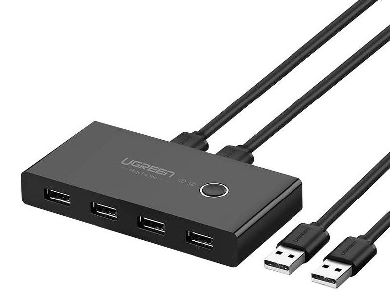 Zdjęcie produktu: Switch przełącznik KVM USB 2x4 UGREEN USB 3.0 - czarny (30768B)