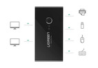 Miniatura zdjęcia: Switch przełącznik KVM USB 2x4 UGREEN USB 3.0 - czarny (30768B) Miniatura zdjęcia: Switch przełącznik KVM USB 2x4 UGREEN USB 3.0 - czarny (30768B)