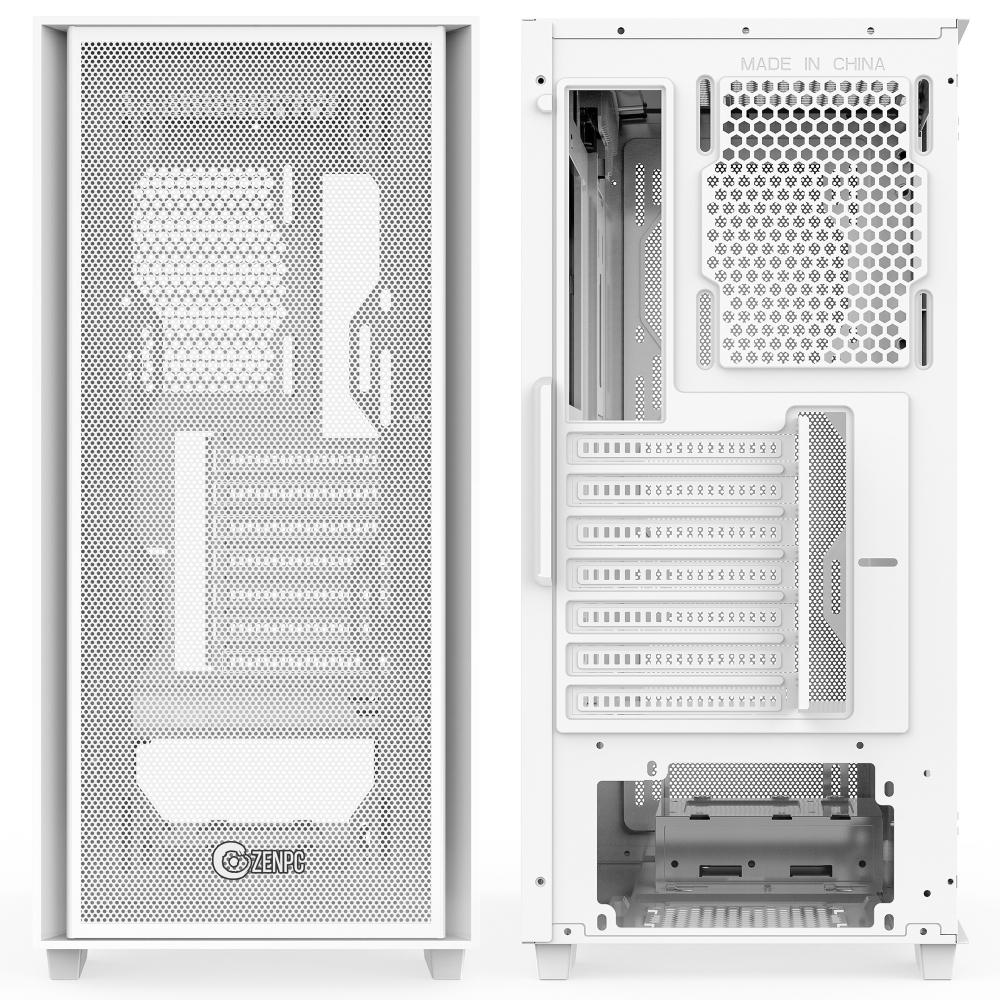 ZENPC Z1 Mesh ARGB TG White 4x120mm