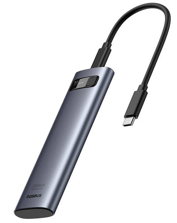 Zdjęcie produktu: Obudowa zewnętrzna na dysk SSD M.2 (NVMe/SATA) Baseus FlyJoy - szara (B00760600811-00) Zdjęcie produktu: Obudowa zewnętrzna na dysk SSD M.2 (NVMe/SATA) Baseus FlyJoy - szara (B00760600811-00)