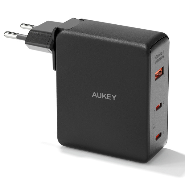 Zdjęcie produktu: Ładowarka sieciowa Aukey GaN, 2x USB-C, USB-A, QC, PD 140W (PA-B7O)