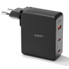 Miniatura zdjęcia: Ładowarka sieciowa Aukey GaN, 2x USB-C, USB-A, QC, PD 140W (PA-B7O)
