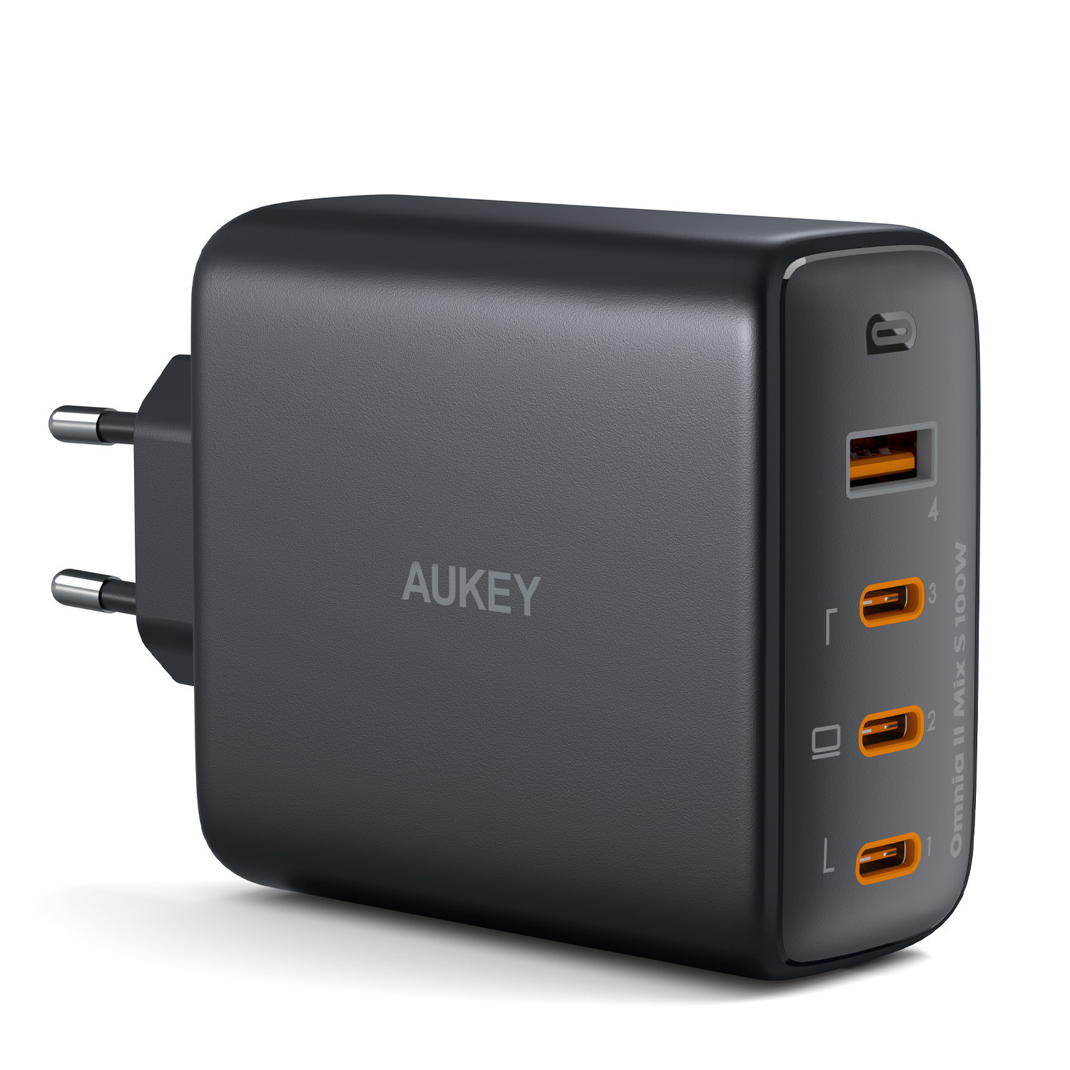 Ładowarka sieciowa Aukey GaN, 3x USB-C, USB-A, QC, PD 100W (PA-B7S BK) Ładowarka sieciowa Aukey GaN, 3x USB-C, USB-A, QC, PD 100W (PA-B7S BK)