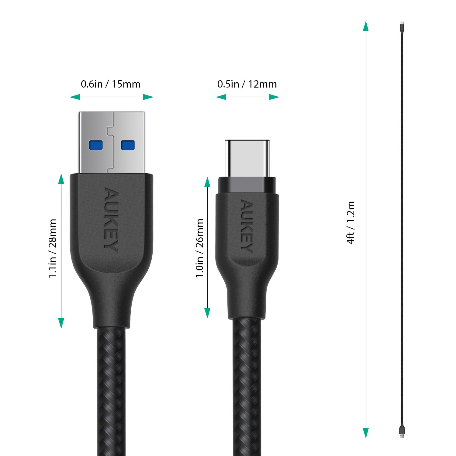 Kabel przewód USB Typ-C 120cm Aukey 5Gbps, QC 3.0 (CB-AC1 BK) Kabel przewód USB Typ-C 120cm Aukey 5Gbps, QC 3.0 (CB-AC1 BK)