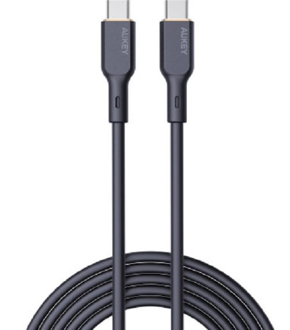 Zdjęcie produktu: Kabel przewód USB Typ-C do TYP-C 180cm Aukey PD 100W, silikon (CB-SCC102 BK) Zdjęcie produktu: Kabel przewód USB Typ-C do TYP-C 180cm Aukey PD 100W, silikon (CB-SCC102 BK)