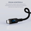 Miniatura zdjęcia: Kabel przewód USB Typ-C do TYP-C 180cm Aukey PD 100W, LED (CB-MCC102 BK)
