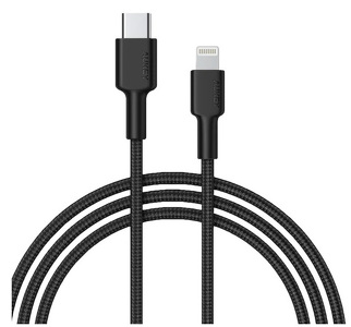 Miniatura produktu: Kabel przewód USB TYP-C - Lightning / iPhone 180cm Aukey nylonowy oplot (CB-CL4)