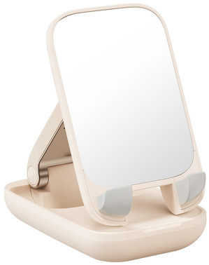 Miniatura produktu: Uchwyt na telefon Baseus z lusterkiem - jasno beżowy-róż (B10551501411-00)