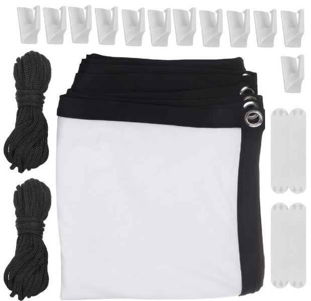 Zdjęcie produktu: Ekran projekcyjny Maclean, 100", 220x124cm, obramowanie 25mm 16:9, haczyki do naciągu, MC-981