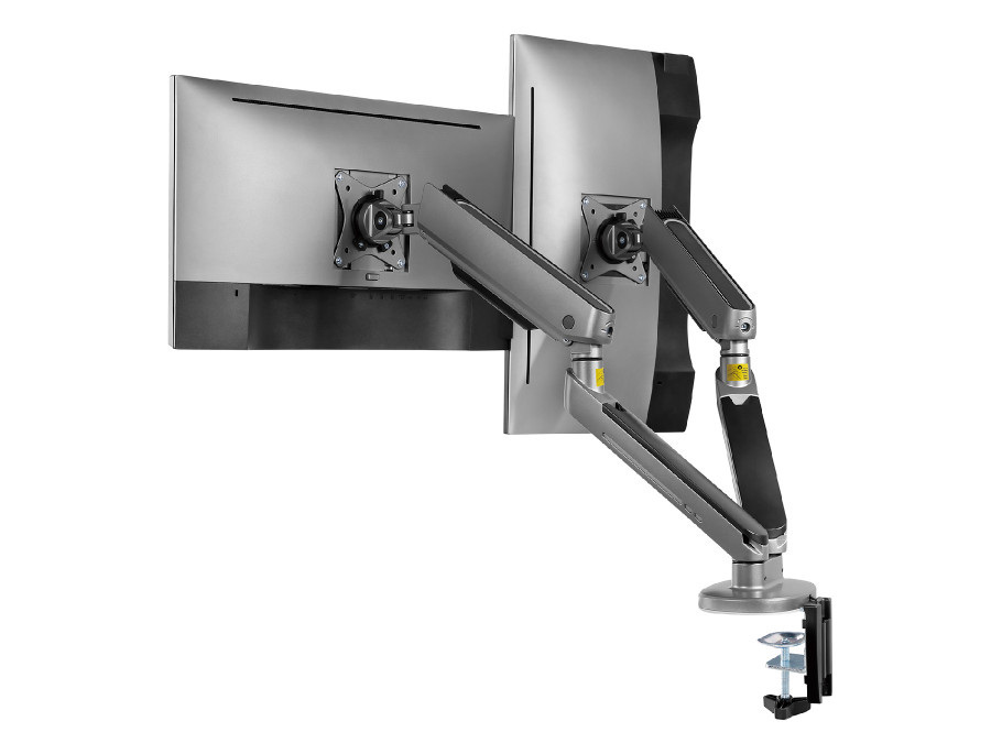 Uchwyt na dwa monitory gamingowy NanoRS, podświetlenie LED RGB, 17-32", max. 9kg, VESA 75x75 / 100x100, RS166 Uchwyt na dwa monitory gamingowy NanoRS, podświetlenie LED RGB, 17-32", max. 9kg, VESA 75x75 / 100x100, RS166