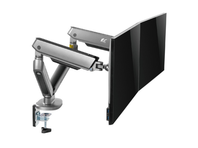 Zdjęcie produktu: Uchwyt na dwa monitory gamingowy NanoRS, podświetlenie LED RGB, 17-32", max. 9kg, VESA 75x75 / 100x100, RS166 Zdjęcie produktu: Uchwyt na dwa monitory gamingowy NanoRS, podświetlenie LED RGB, 17-32", max. 9kg, VESA 75x75 / 100x100, RS166