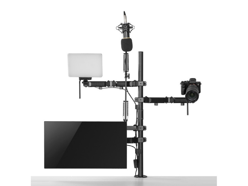 Zdjęcie produktu: Uchwyt na monitor mikrofon kamerę i naświetlacz All-In-One Studio NanoRS, YouTube, 17"-32", max. 9kg, RS164 Zdjęcie produktu: Uchwyt na monitor mikrofon kamerę i naświetlacz All-In-One Studio NanoRS, YouTube, 17"-32", max. 9kg, RS164