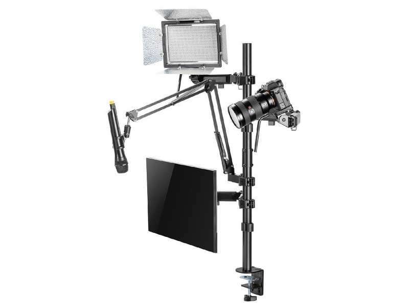 Zdjęcie produktu: Uchwyt na monitor mikrofon kamerę i naświetlacz All-In-One Studio NanoRS, YouTube, 17"-32", max. 9kg, RS164 Zdjęcie produktu: Uchwyt na monitor mikrofon kamerę i naświetlacz All-In-One Studio NanoRS, YouTube, 17"-32", max. 9kg, RS164
