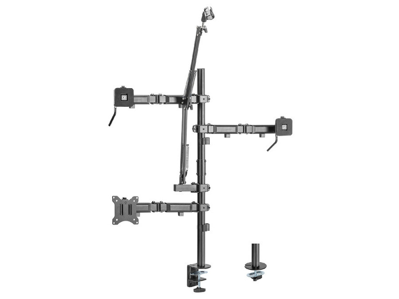 Zdjęcie produktu: Uchwyt na monitor mikrofon kamerę i naświetlacz All-In-One Studio NanoRS, YouTube, 17"-32", max. 9kg, RS164 Zdjęcie produktu: Uchwyt na monitor mikrofon kamerę i naświetlacz All-In-One Studio NanoRS, YouTube, 17"-32", max. 9kg, RS164