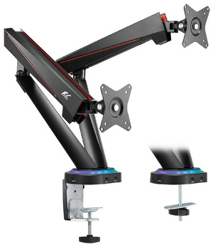 Miniatura produktu: Uchwyt gamingowy na 2 monitory LCD NanoRS, 17-32", 2x 8kg (max 16kg) , vesa 75x75 oraz 100x100, RS887