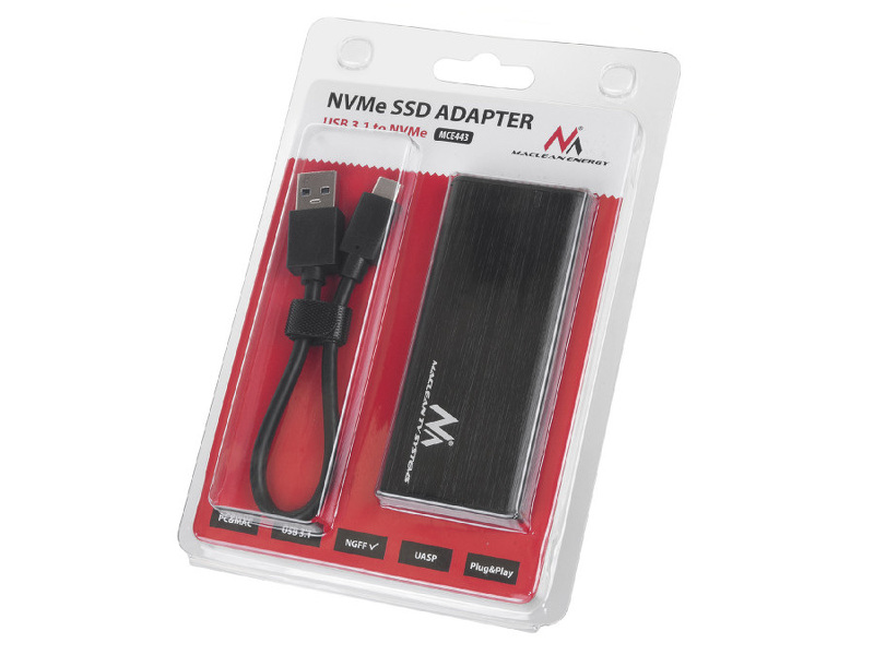 Zdjęcie produktu: Maclean obudowa dysku SSD M.2 (MCE443) Zdjęcie produktu: Maclean obudowa dysku SSD M.2 (MCE443)