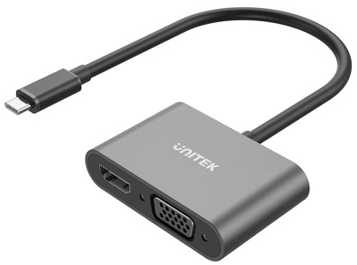 Miniatura produktu: Adapter USB TYP-C na HDMI 1.4 4K@60Hz i VGA FullHD Unitek (V1168A)