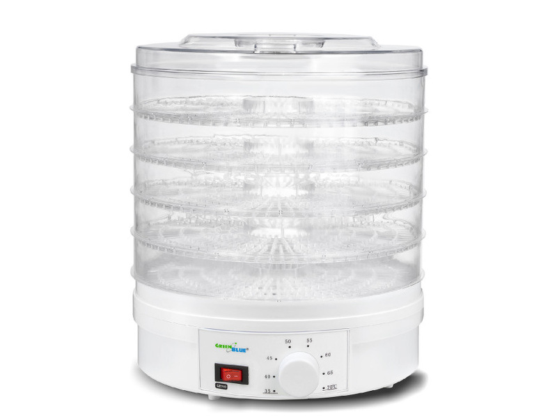 Zdjęcie produktu: Suszarka do grzybów, warzyw i owoców GreenBlue, moc 250W - bardzo cicha, wysokie sito 3,5cm, szeroka 32cm, GB190 Zdjęcie produktu: Suszarka do grzybów, warzyw i owoców GreenBlue, moc 250W - bardzo cicha, wysokie sito 3,5cm, szeroka 32cm, GB190