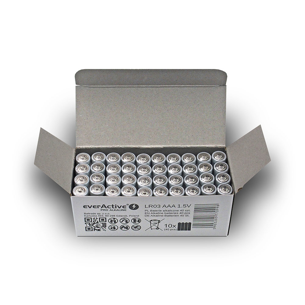Baterie alkaliczne AAA / LR03 everActive Pro - 40 sztuk (kartonik)