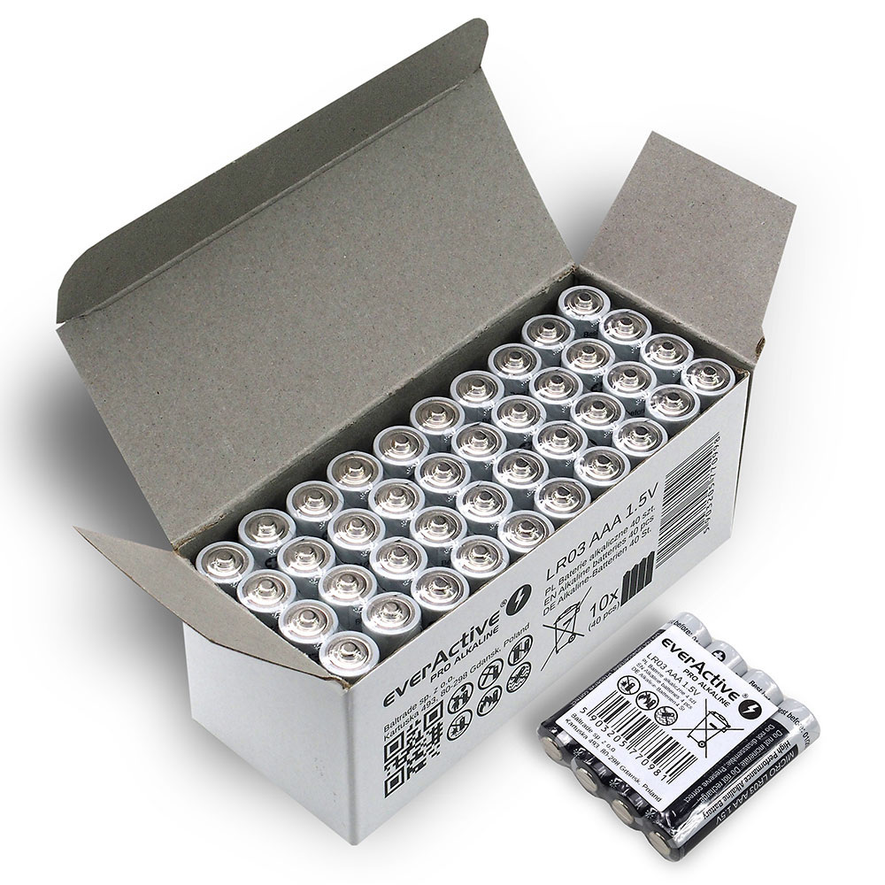 Baterie alkaliczne AAA / LR03 everActive Pro - 40 sztuk (kartonik)