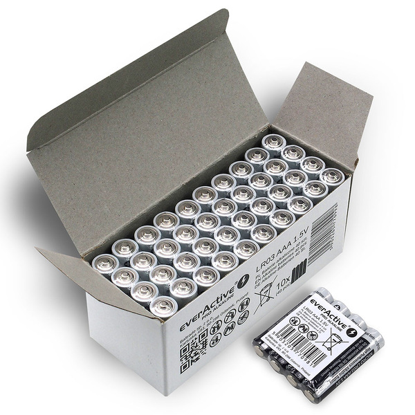 Zdjęcie produktu: Baterie alkaliczne AAA / LR03 everActive Pro - 40 sztuk (kartonik)