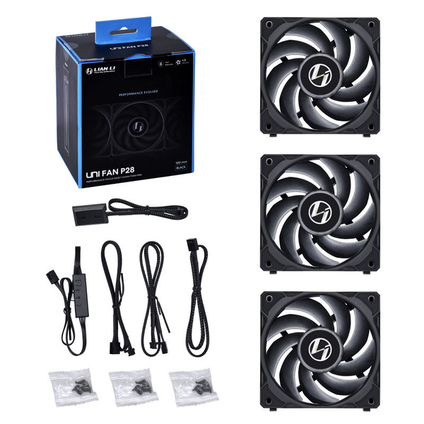 Zdjęcie produktu: Wentylator Lian Li UNI FAN P28 PWM 120mm czarny (3 sztuki)