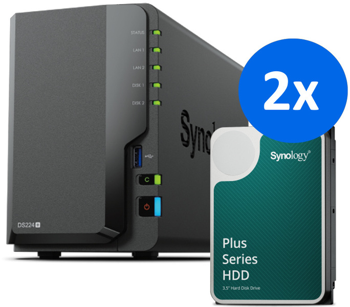 Zdjęcie produktu: Synology DS224+ 2-bay + 2 x dysk HAT3300-4T
