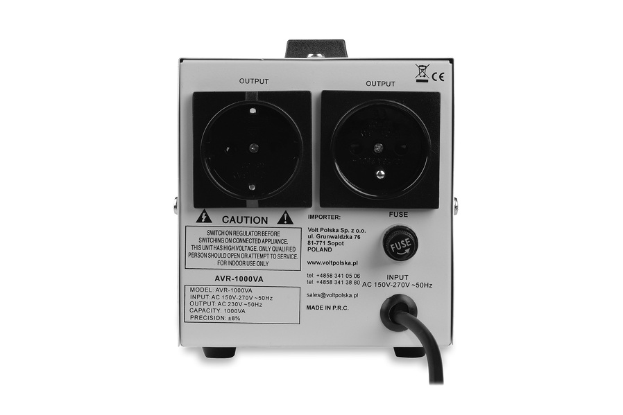 Zdjęcie produktu: Volt 3SIR150012 stabilizator napięcia AVR 1000VA 8-11%