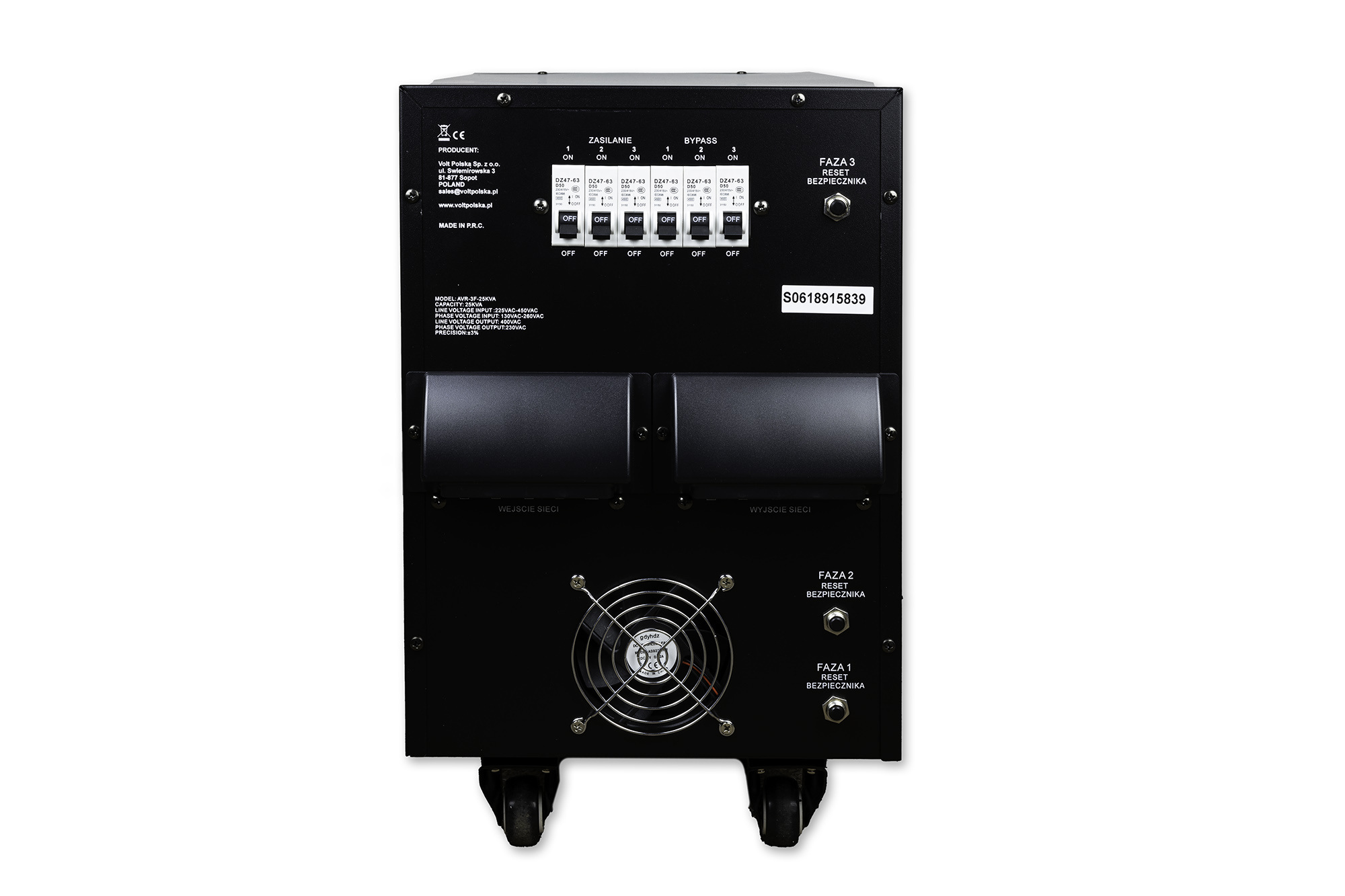 Volt stabilizator AVR Pro 3-fazy 25000VA 3%