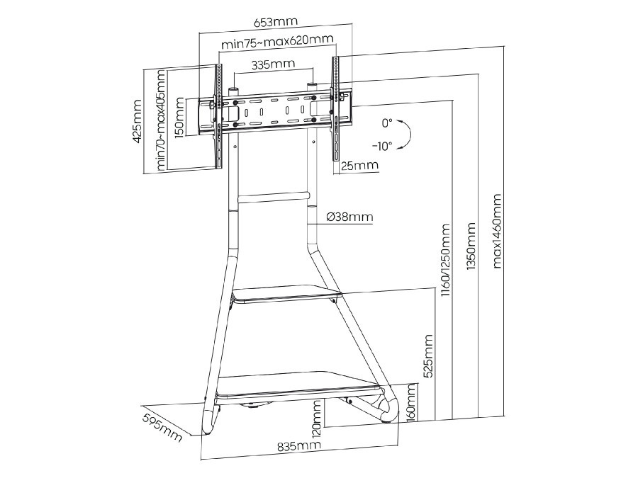 Maclean Uchwyt wolnostojący pod TV MC-455