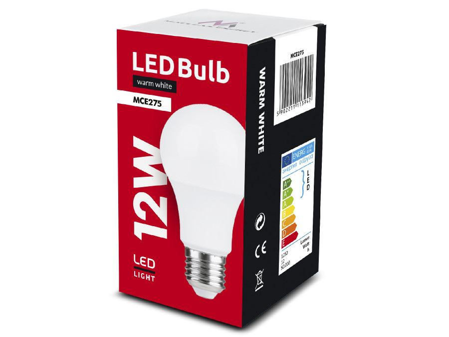 Żarówka LED Maclean E27, 12W, 230V, WW ciepła biała 3000K, 1250lm, MCE275 Żarówka LED Maclean E27, 12W, 230V, WW ciepła biała 3000K, 1250lm, MCE275