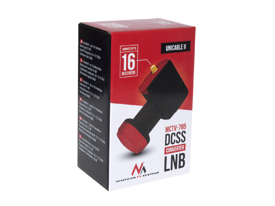 Konwerter satelitarny Maclean, LNB, Unicable II / dCSS, 16 odbiorników, MCTV-785