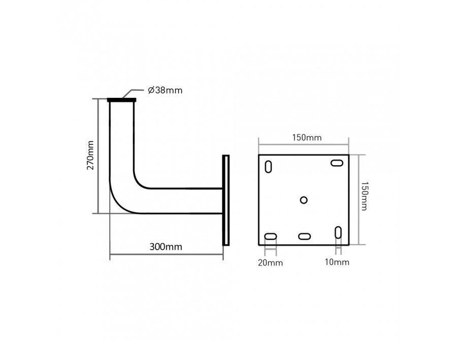 Maclean uchwyt balkonowy 30cm MCTV-924