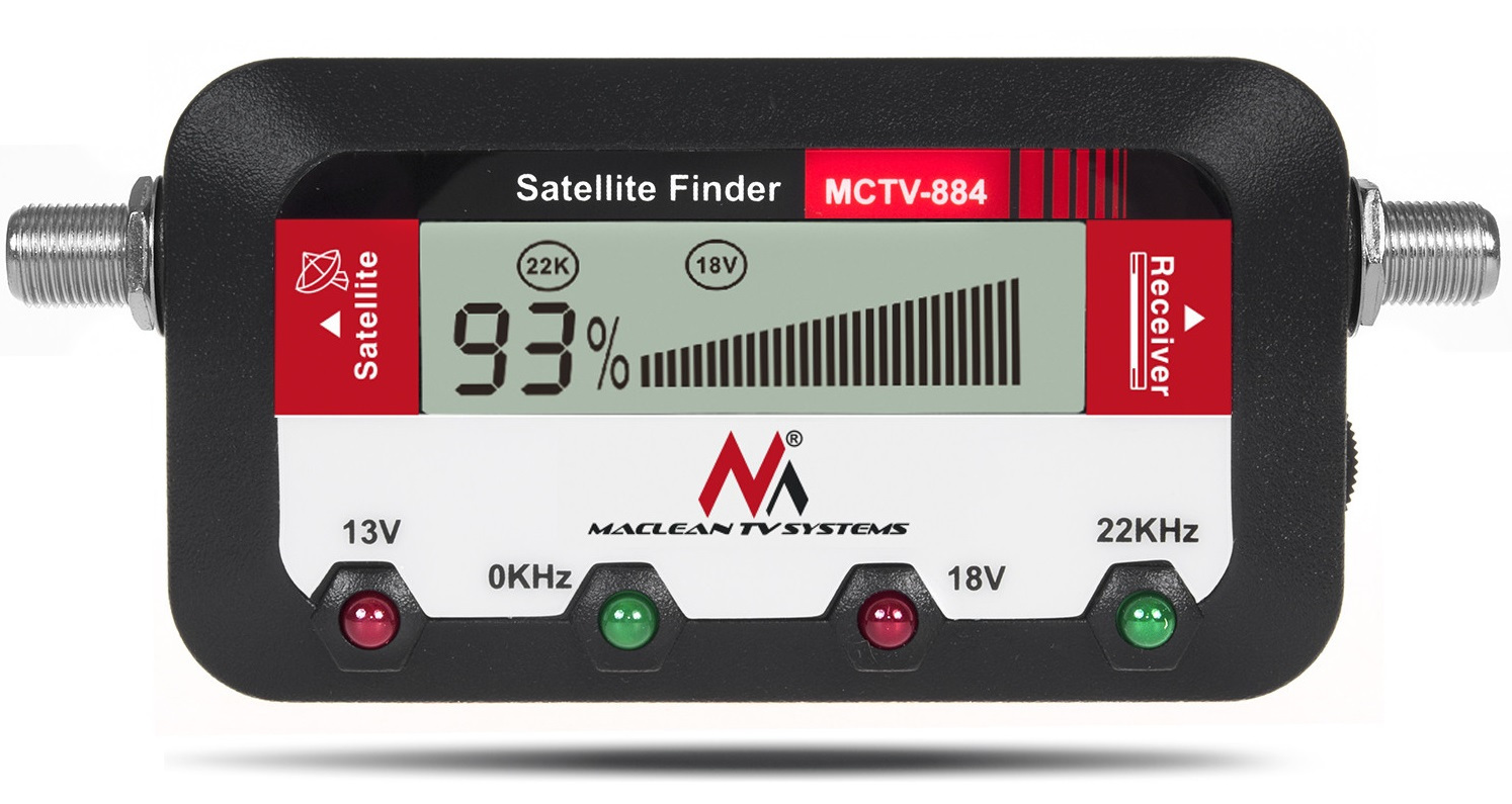 Miernik satelitarny Maclean, cyfrowy wyświetlacz, kabel 25cm F-F, MCTV-884 Miernik satelitarny Maclean, cyfrowy wyświetlacz, kabel 25cm F-F, MCTV-884